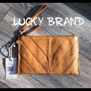 Lucky Brand large wallet mustard color leather